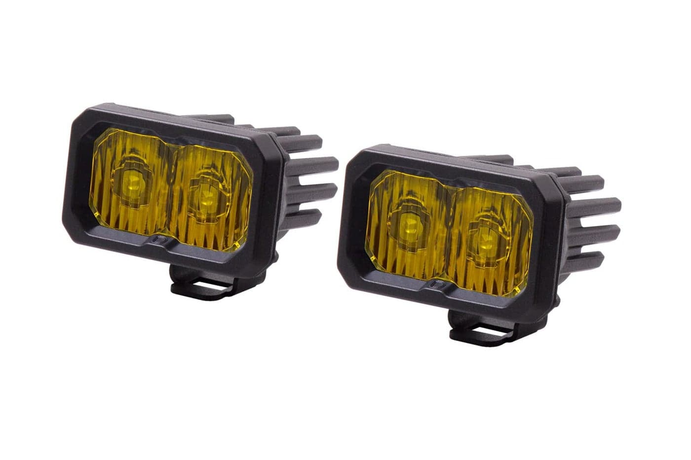 Diode Dynamics C2 10 SAE Yellow Sport Standard LED Pod pair Driving wAmber Backlight