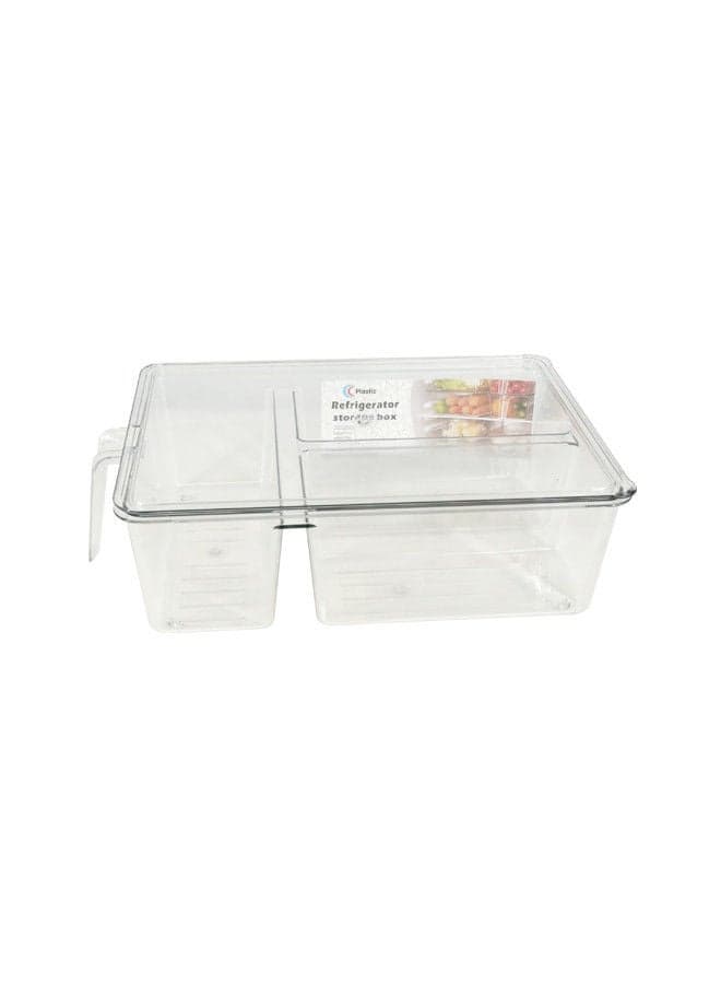 Rahalife Kitchen refrigerator Storage Container with Handle Refrigerator Organizer - Transparent