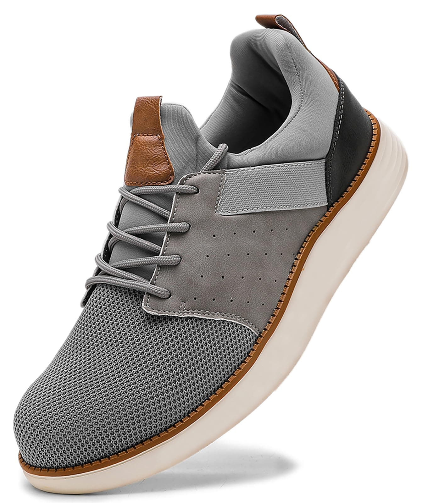 CLOAKA Men's Shoes Steel Toe Shoes for Men Mesh Slip On Work Casual Safety Walking Puncture Proof Sneakers Grey