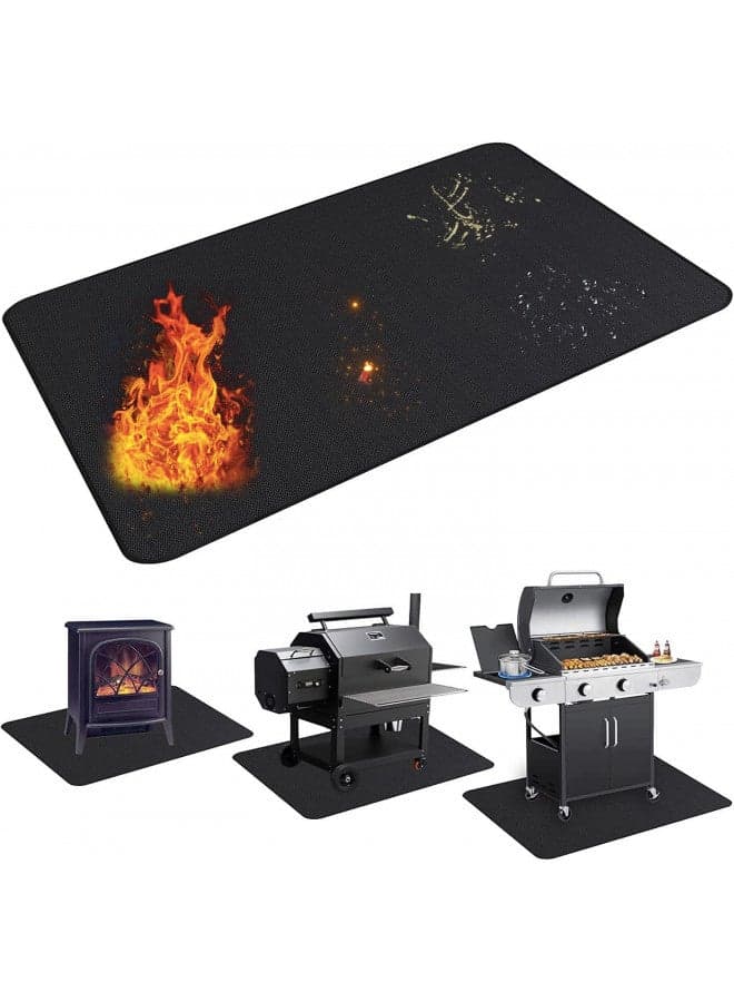 UBeesize Large 65 x 48 inches Under Grill Mat for Outdoor Grill,Double-Sided Fireproof Grill Pad,Indoor Fireplace/Fire Pit Mat,Oil-Proof Waterproof BBQ Protector for Decks and Patios