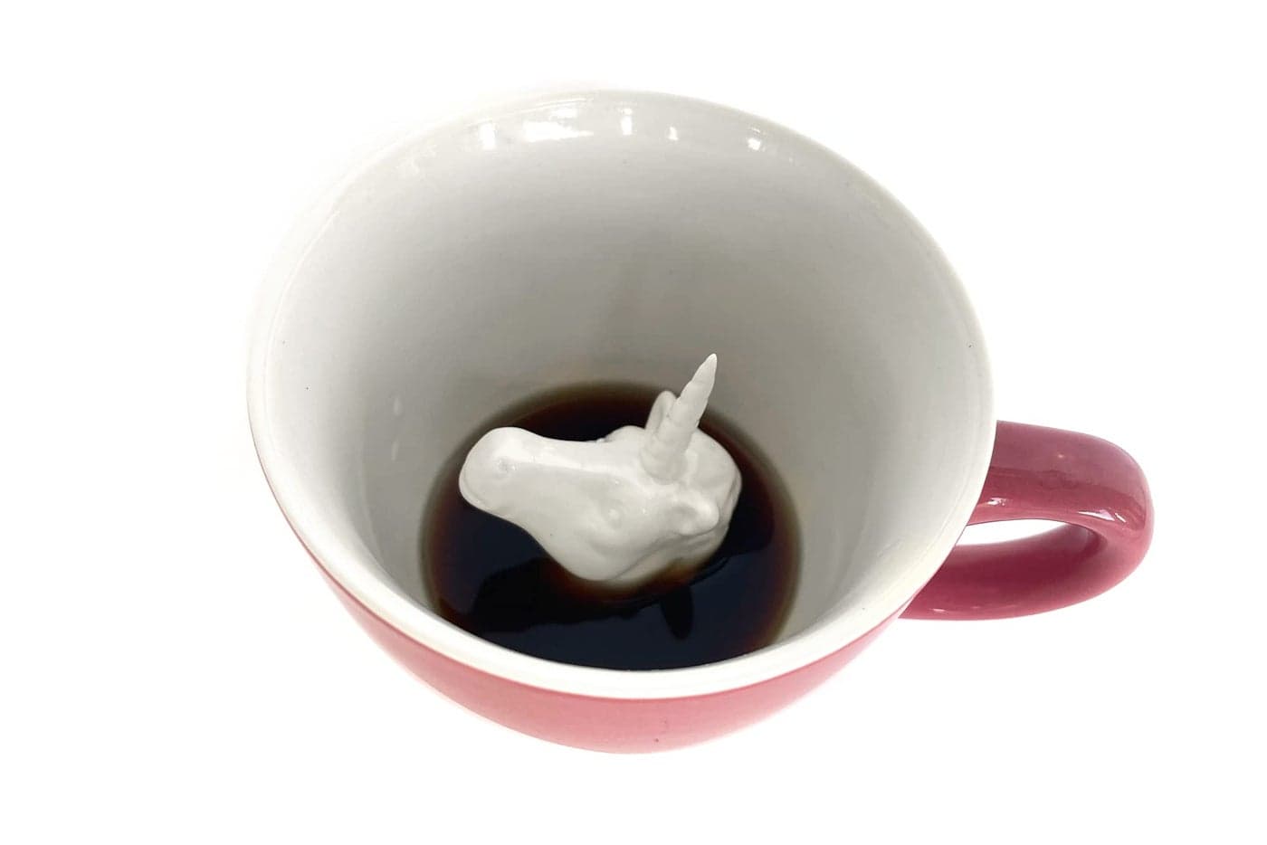 Creature Cups UNICORN Ceramic Cup 11 Ounce Bubblegum Pink Exterior Horse Pony Mug Hidden 3D Animal Inside Mug Birthday Holiday Housewarming Drinkware Gift for Coffee Tea Lovers