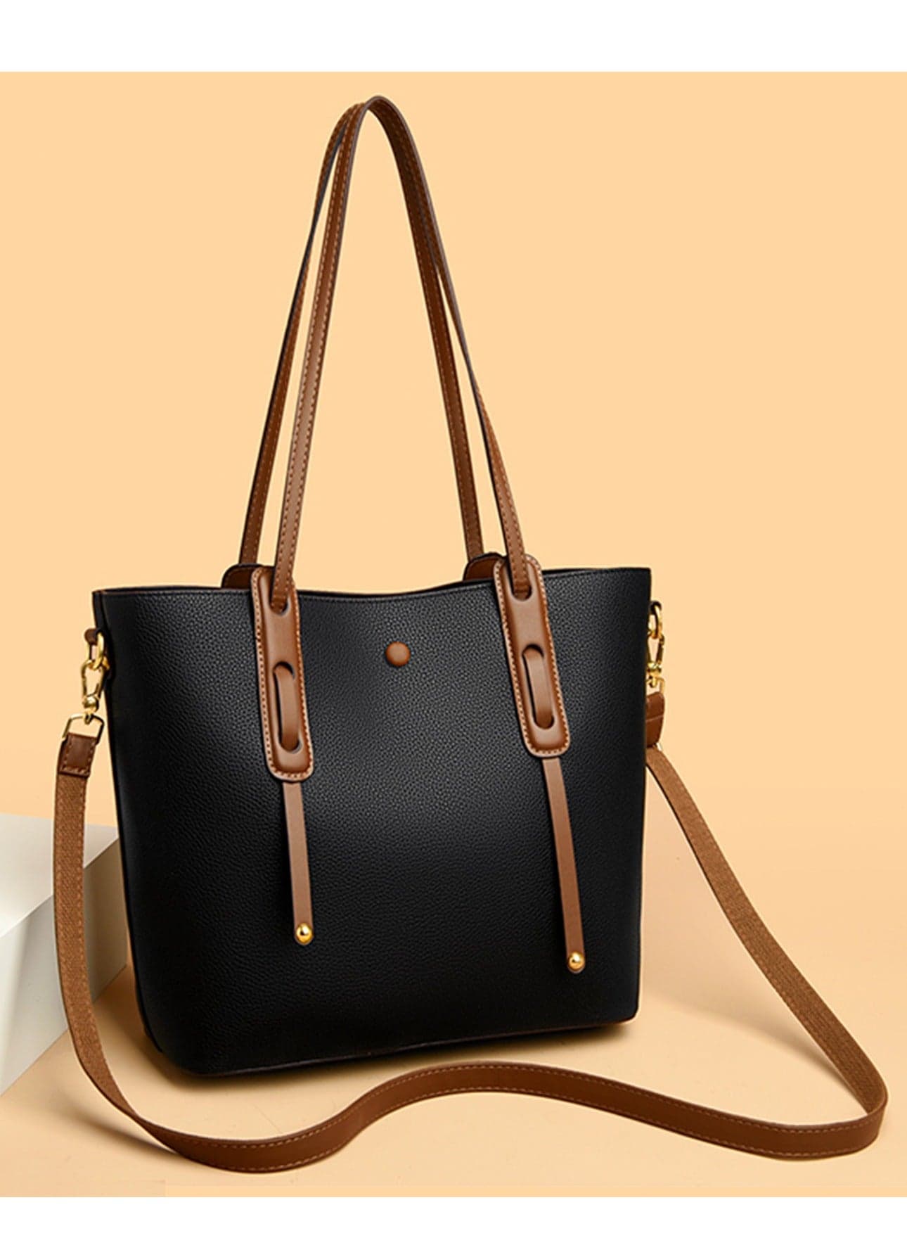 Women's Tote Bag Handbag Shoulder Bag, Large Capacity Fashionable PU Tote Bag with Zipperfor Ladies Girls