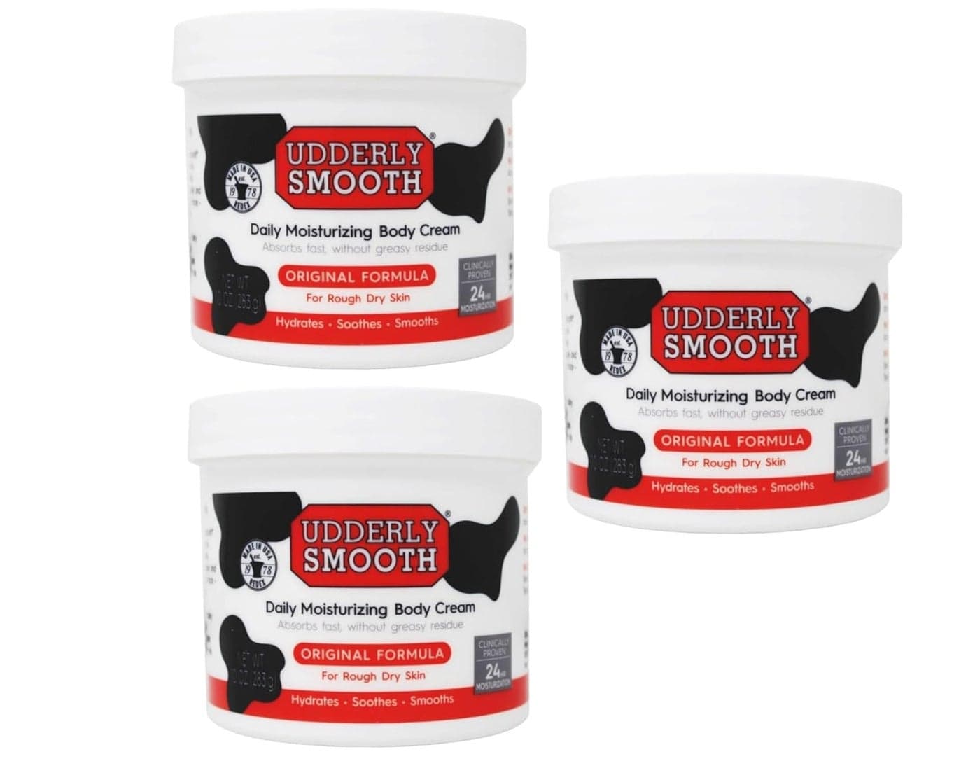 Udderly Smooth Daily Moisturizing Body Cream Original Formula 10 oz Pack of 3