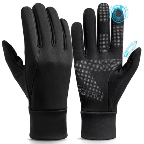 OZERO Mens Winter Gloves for Cold Weather: Touchscreen Warm Thermal Glove - Anti-Slip Lightweight Gloves for Running Cycling Driving(Small)