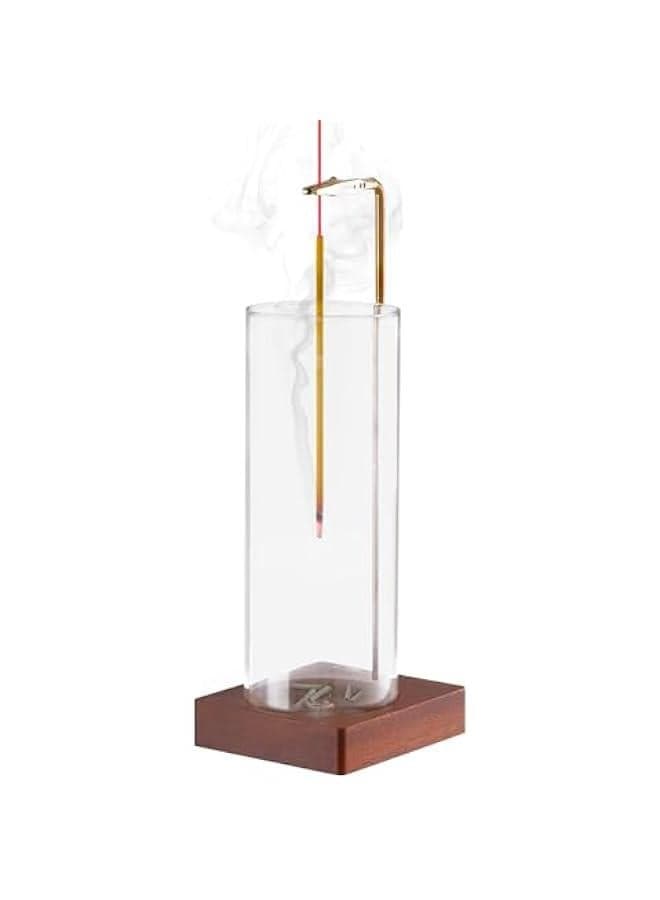 Incense Holder for Sticks, Insence-Stick Holder Ash Catcher with Removable Glass 【Anti-Ash Flying】, Mess-Free Incense Burner Holder, Perfect for Meditation Yoga Relaxation,Home Decor