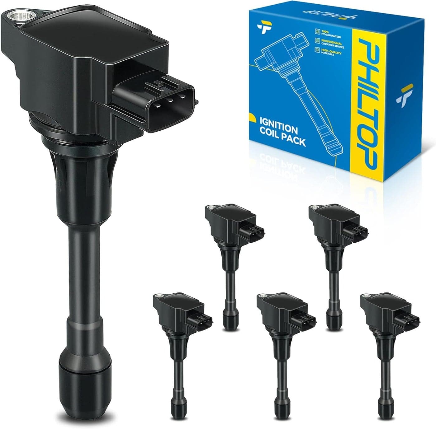 PHILTOP Ignition Coil Pack UF617 - Set of 6 for INFINITI and NISSAN Models
