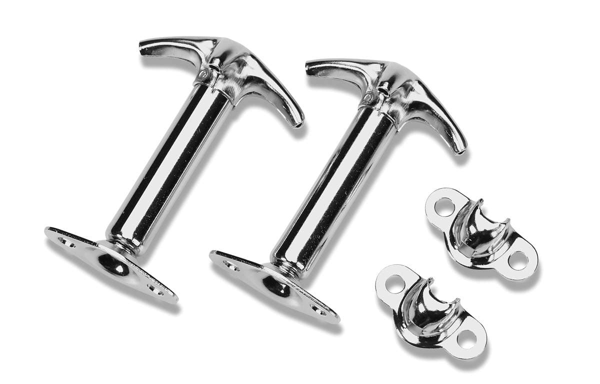 Bestop 51294-00 5129400 Chrome Finish Hood Latch Kit for 1942-1995 CJ & Wrangler