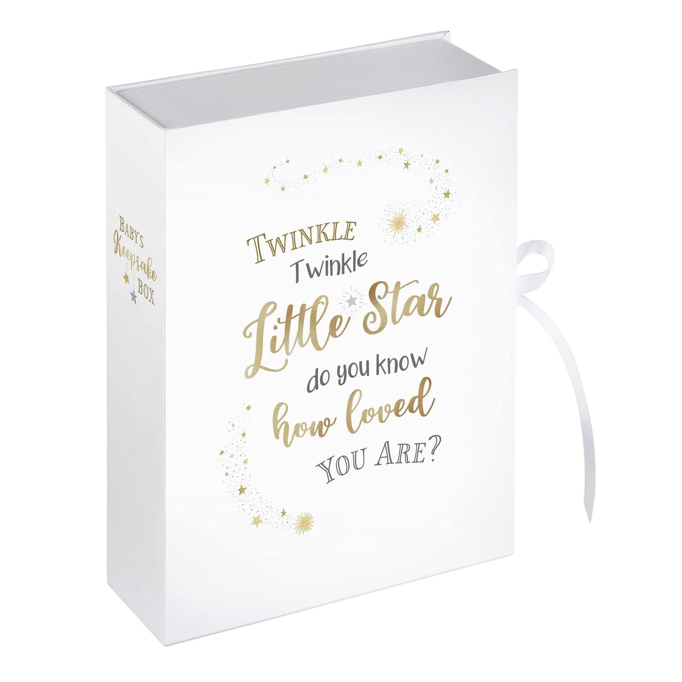 Lillian Rose Large Twinkle Twinkle Baby Keepsake Box White