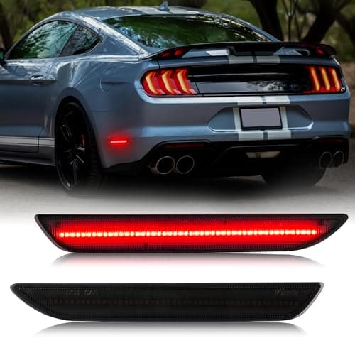 SHINEFIT Red Full LED Rear Side Marker Light Compatible with Mustang 2015-2023, Replace OEM Sidemarker Lamps FR3Z15A201A