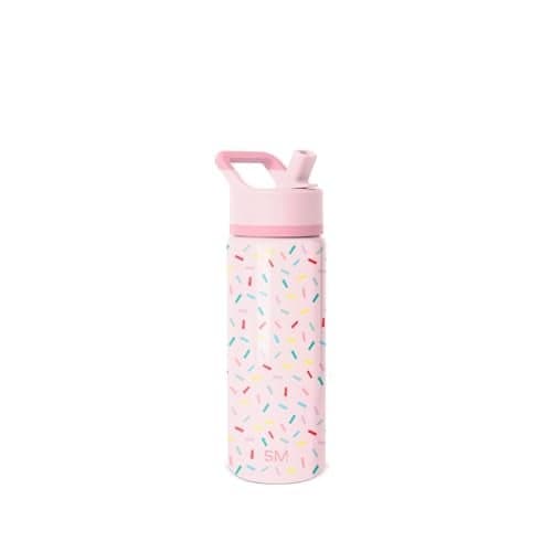 Simple Modern Kids Summit Water Bottle with Straw Lid 18oz Stainless Steel Cup Insulated Tumbler for Toddlers School Confetti