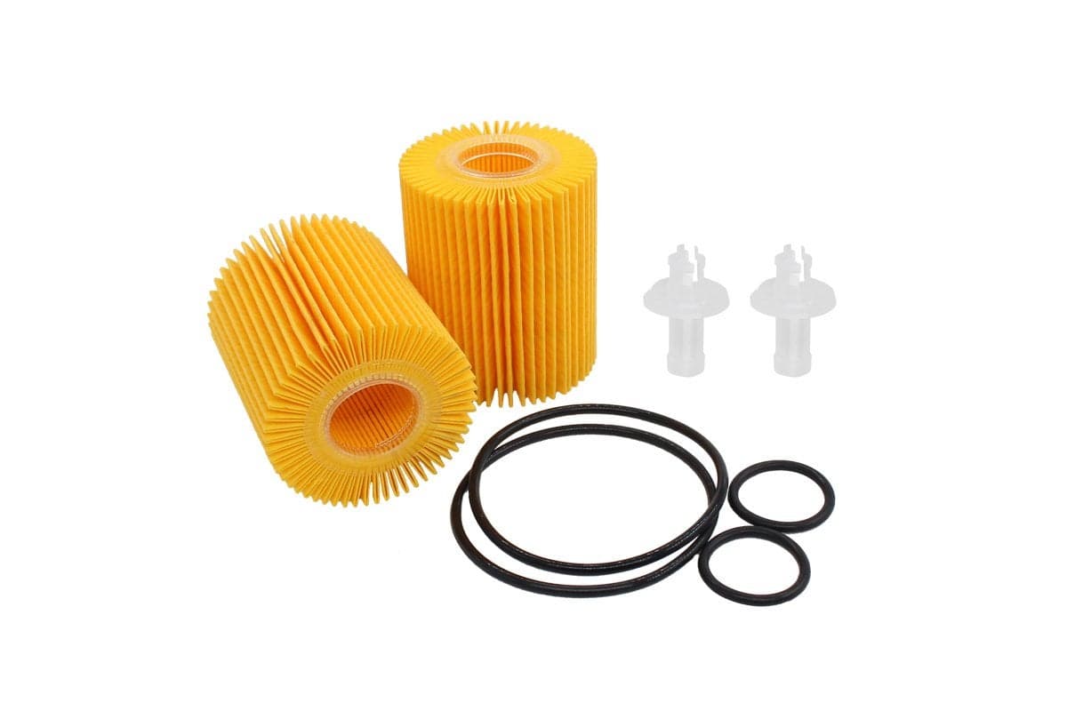 NewYall (Pack of 2) 04152-YZZA5 Engine Oil Filter Element w/Gasket Seal O-ring Set for Lexus GS300 GS350 GS450H GS460 GX460 IS250 IS350 LS460 LS600H LS600HL Toyota 4Runner FJ Cruiser Pickup Tundra