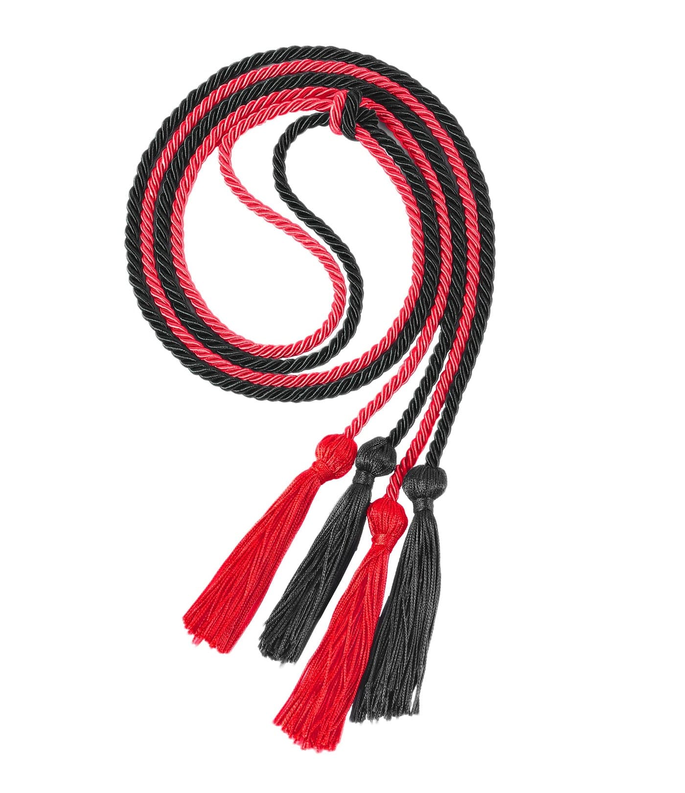 UIALECG Double Graduation Honor Cords Black and Red68 Long