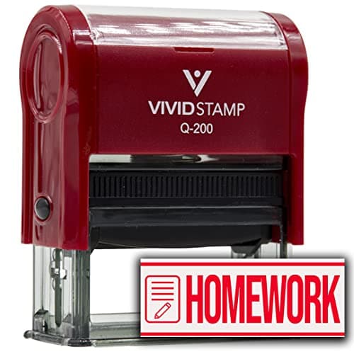Homework (Workbook) Teacher Self Inking Rubber Stamp (Red Ink) - Q-200
