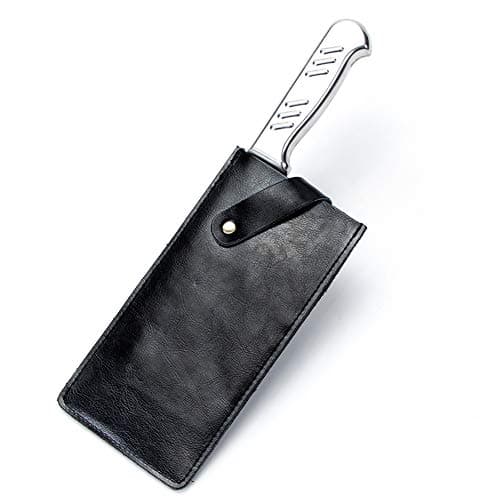PU Leather Knife Sheath, Universal Meat Cleaver Covers, Waterproof Butcher Chef Knife Edge Guards, Durable Wide Knife Protectors, Heavy Duty Kife Blade Shield Guard, 8.27”Lx3.9”W (Black)