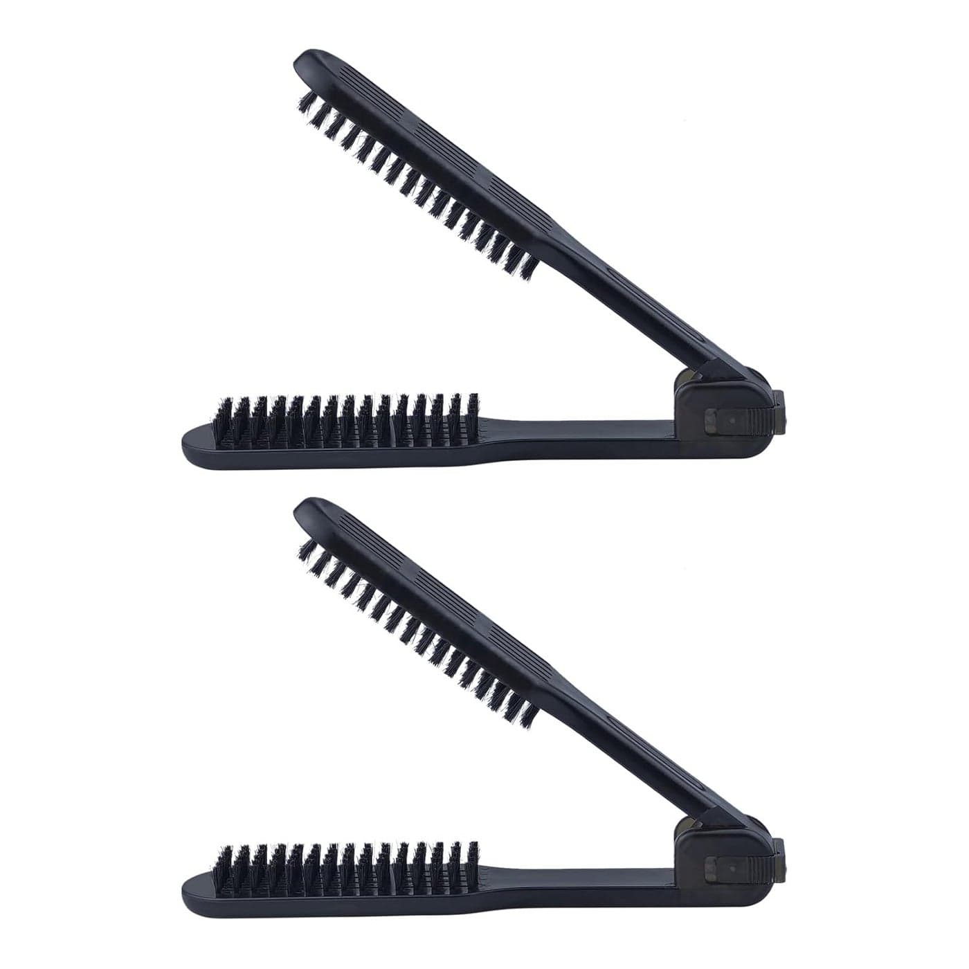 2 Pcs Clamp Hair Brush Antistatic Double Brushes Comb with Boar Bristle Hair Straightener Brushes Hair Splint Comb for WetDryFineHomeBarber Shop