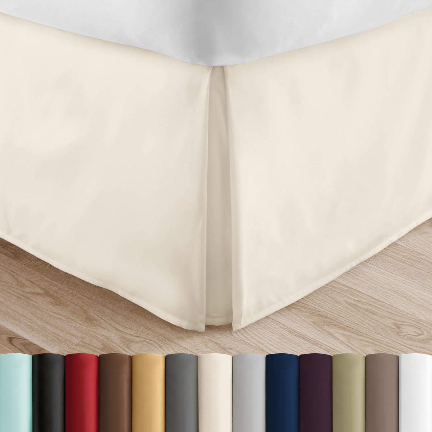 Linen Market Bed Skirt Ultra Soft Microfiber Easy Fit with 14 Inch Tailored Drop Hotel Quality Shrinkage Fade Resistant Bed Cover Queen Bed Set Bedroom Dcor Queen Ivory