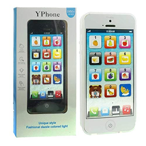 Cooplay YPhone IQ Toys Play Cell Phone Learning Music Mobile Education With USB Recharable Christmas Present for Toddler Baby Kids