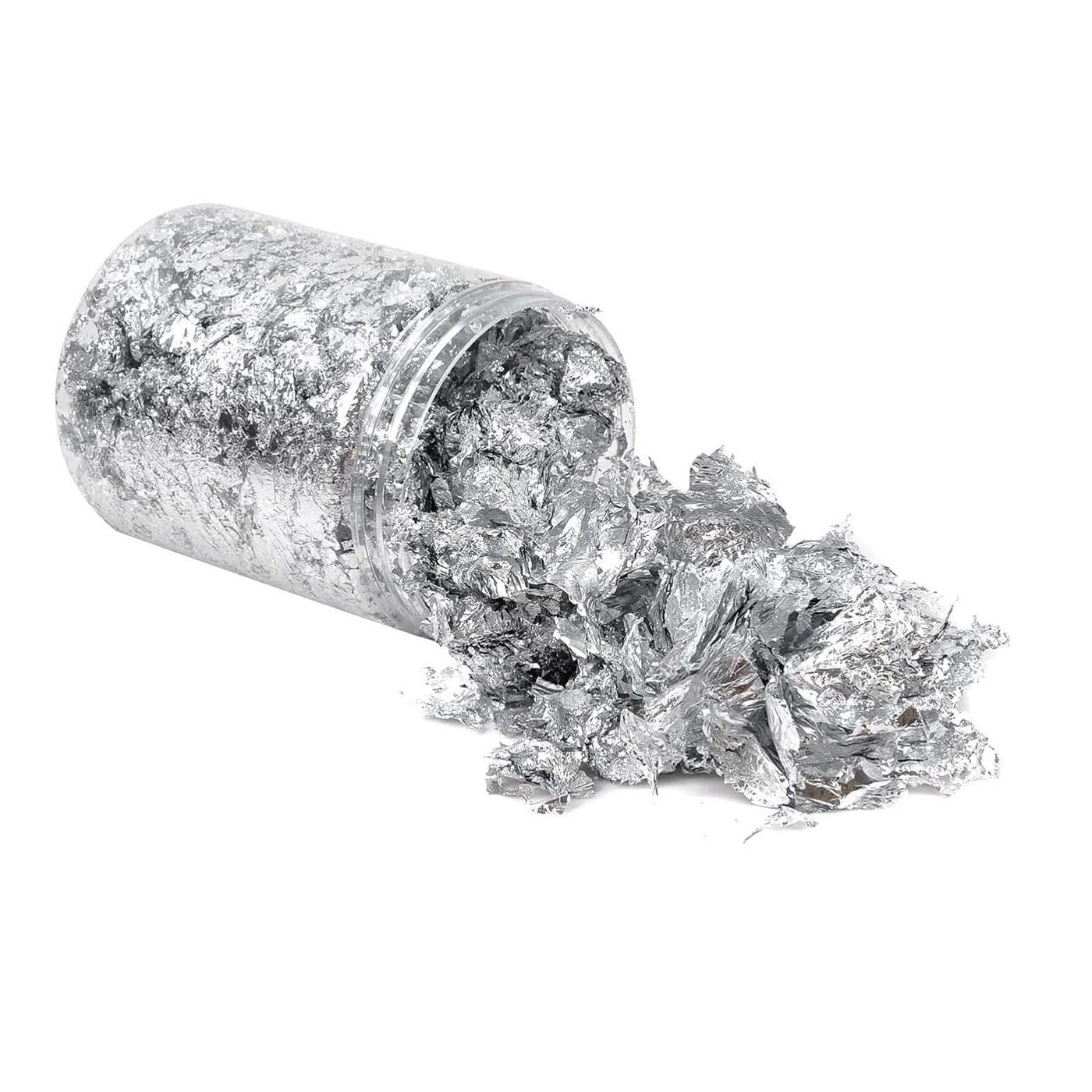Silver Leaf FlakesGold Foil Flakes for Resin5g Metallic Foil Flakesfor Nail Art Painting Crafts Resin Jewelry Making DIY CraftsSlime and Resin Jewelry Making