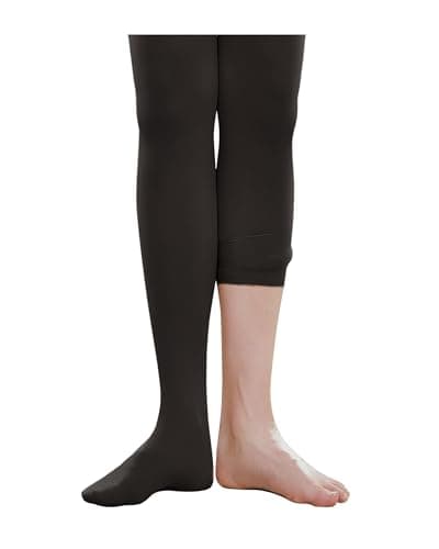 Stelle Girls Women Ballet Dance Convertible Tights Ultra Soft Pro Transition Tights (Black,4-6years)