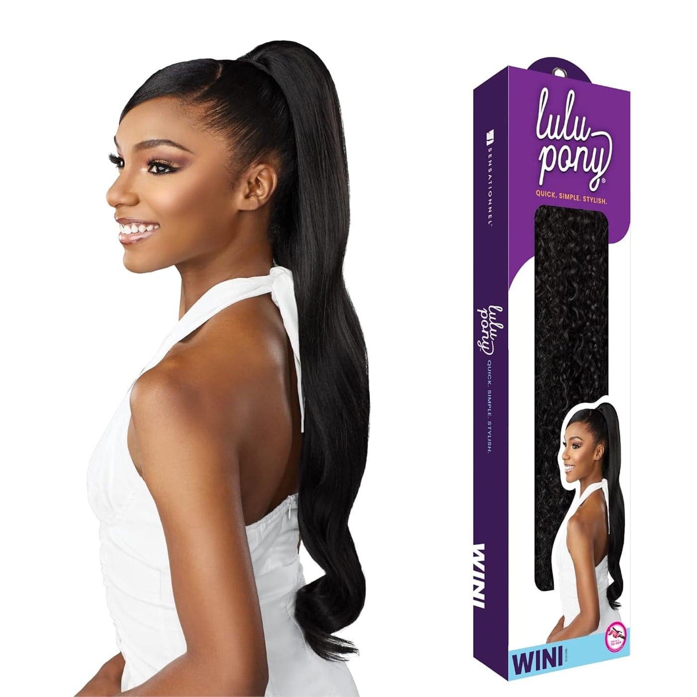 Sensationnel Lulupony mini cotton candy - wini ponytail drawstring for kids synthetic pony up do wig piece (4 MEDBROWN)