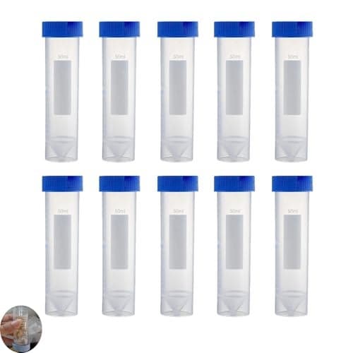 UtySty 10 Pack Single Dose Coffee Bean Storage Tubes with Scale Coffee Bean Dosing Cup 50ml Espresso Beans Dosing Vials Vessel Capsules for Breville Espresso Machine Home Coffee Bar Barista Whole Bean
