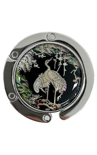 StorePlay Inlay Mother of Pearl Handbag Hanger Foldable Table Purse Hook Caddy Holder Crane