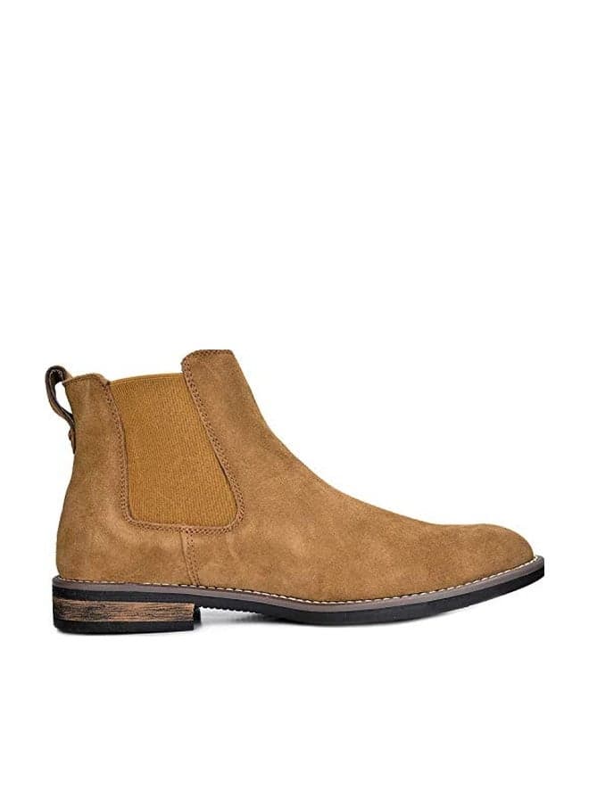 Bruno Marc Men's Suede Leather Chelsea Ankle Boots,Size 8.5,Tan,URBAN-06