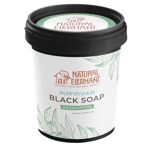 Natural Elephant Moroccan Black Soap With Eucalyptus Essential Oil 1kg 22 lbs Bulk Size