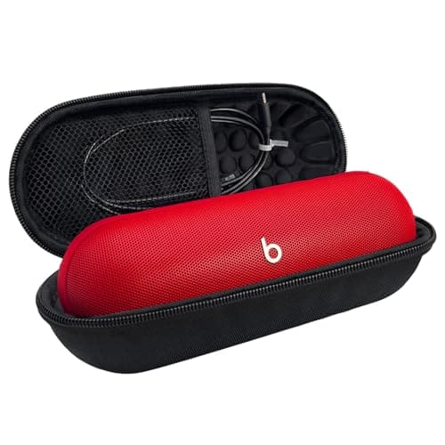 Hard Carrying Case for Beats Pill 2024 Bluetooth Speaker,Shockproof Protective Travel Case with Foam Padding and Mesh Pocket for New Beats Pill Accessories,Black