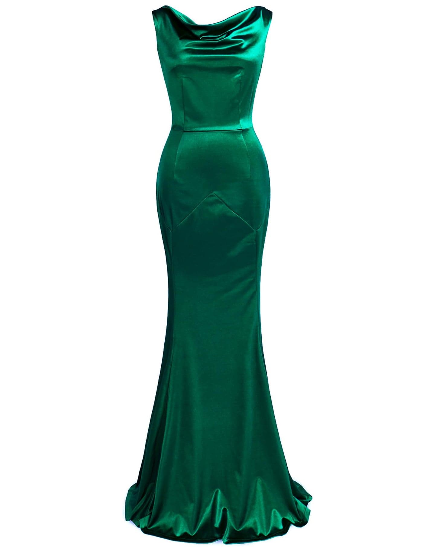 MUXXN Women's 30s Elegant Sleeveless Crew Neck Formal Bodycon Mermaid Evening Party Dress Green S