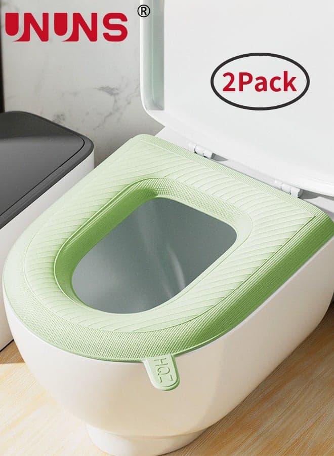 Toilet Seat Cushion,2-Pack Waterproof Silicone Toilet Seat Cover,Padded Toilet Seat With Lifting Handle,Washable,Reusable And Durable,Clean Without Bacterial Residue
