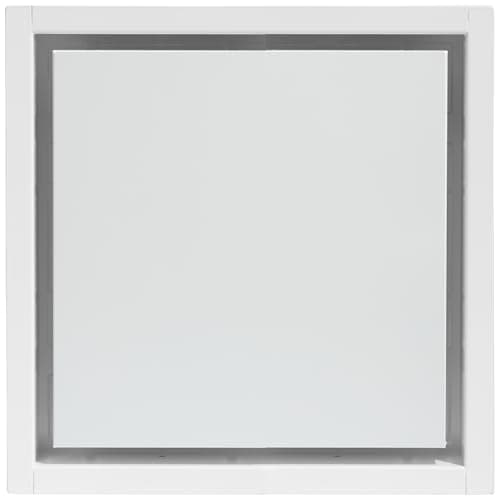 Fittes Framed Exhaust Mount Luxe Minimalist Solid Steel Bathroom Ventilation Fan Upgrade Cover for Wall or Ceiling Easy 15Min DIY Install 1425x1425 Cotton White