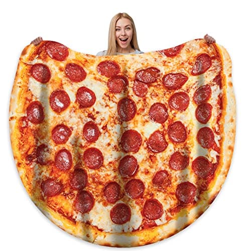 Bcareself Pizza Blanket Adult Kdis Size Double Sided Funny Realistic Food Personalized Throw Blanket Novelty Gift for Everyone 300 GSM Soft Flannel 60 inches Red