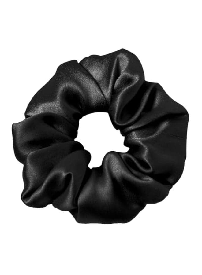 LILYSILK Silk Hair Scrunchies for FrizzBreakage Prevention 100 Mulberry Silk Hair Ties No Damage Elastic Silk ponytail Holders 1Pc Black