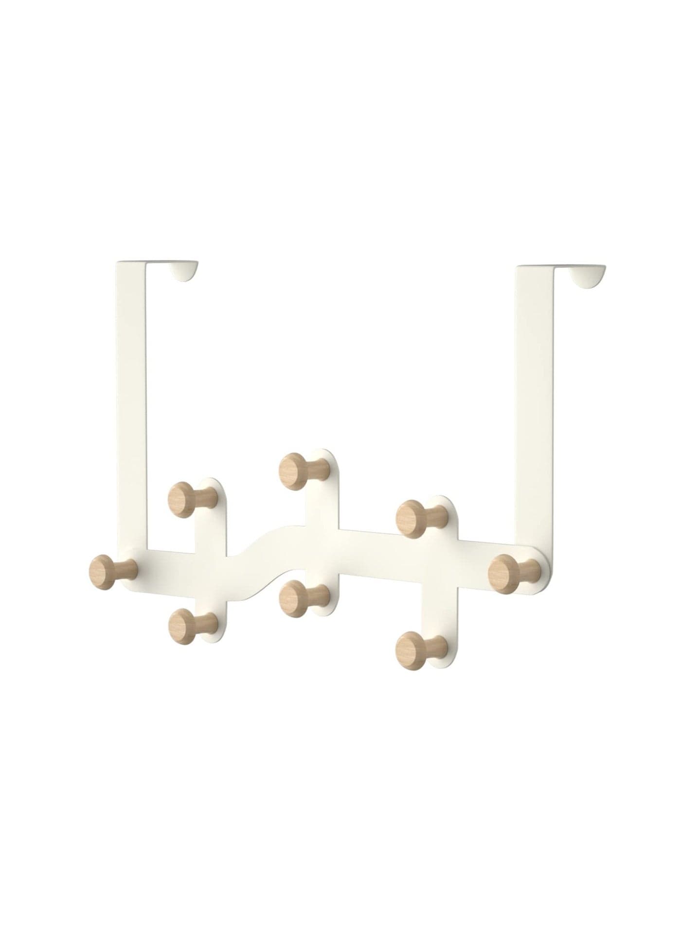 Door Hooks, Heavy-Duty Over Door Hanger with 8 Hooks for Hanging Coat Towel Bag Robe Hat, Over Door Coat Hooks for Bedroom Bathroom Kitchen (White)
