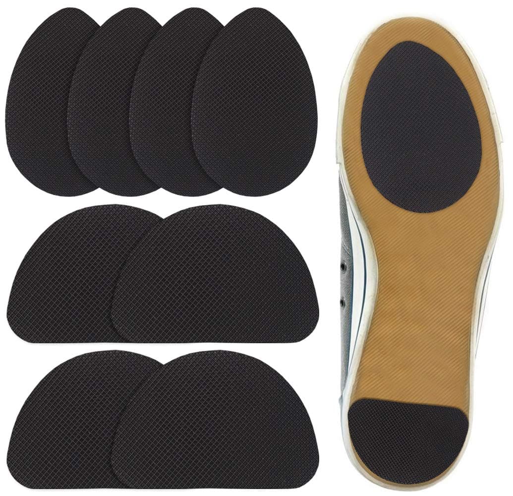 Beautulip Non-Slip Shoes Pads (4 Pairs) - High Heels Anti-Slip Shoe Grips, Adhesive Sole Protectors (Black)