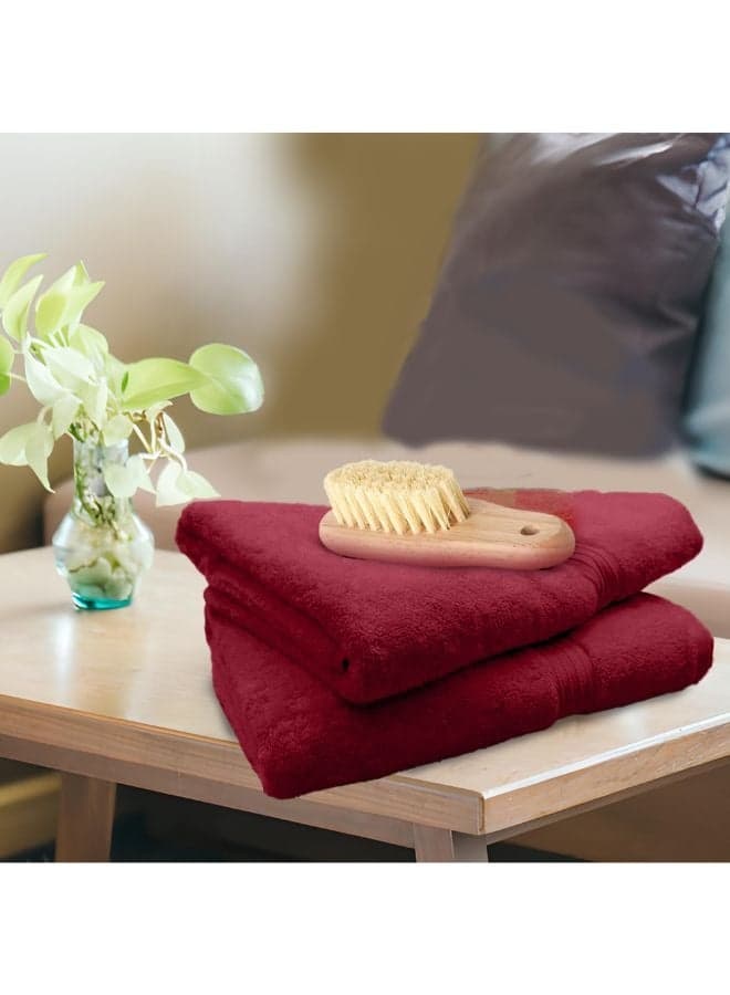 Home Essentials (Maroon) Luxury Face Towel (30 x 30 Cm -Set of 1) 100% Cotton, Highly Absorbent and Quick dry with Horizontal Striped Dobby -550 Gsm