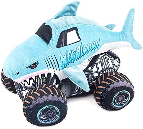 Jay Franco Monster Jam Plush Stuffed Megalodon Pillow Buddy Super Soft Polyester Microfiber 16 inches