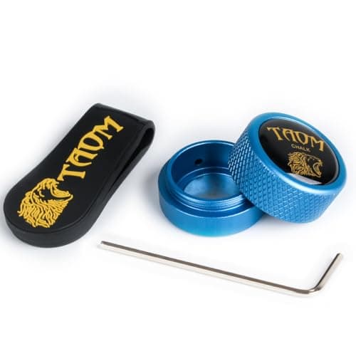 YEUEK TAOM Pool Chalk Holder Round Shaped Practical Tool Billiards Accessories Magnetic Mini Chalk Tip Case Container Round Box Billiards