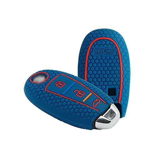 keyzone Keycare Silicone Compatible for Suzuki Ciaz, Baleno, Scross, Vitara Brezza, Ignis Smart Key. (Blue)