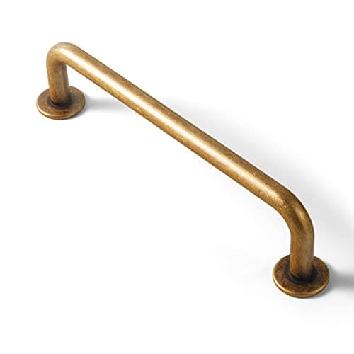 Goo-Ki 6 Pack Antique Brass Cabinet Pulls Zinc Alloy Hardware for Drawer Kitchen Cupboard - 5.04" c-c Vintage Bronze Bar Pull Retro Brass Handles