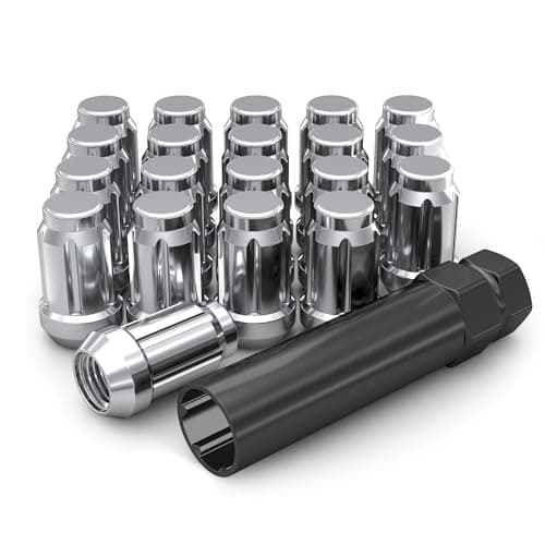 White Knight 3806-20AM Chrome M12x1.25 Spline Lug Nut with Key, 20 Pack