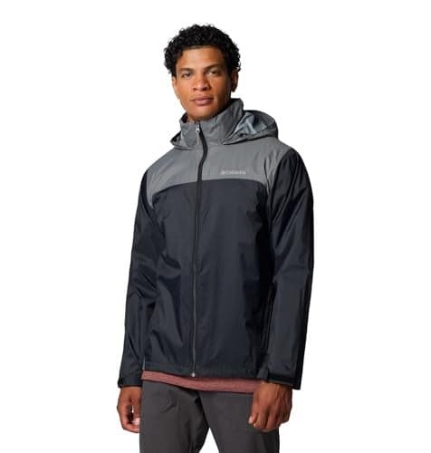 Columbia Men's Glennaker Lake II Rain Jacket, Black/City Grey, Large Tall