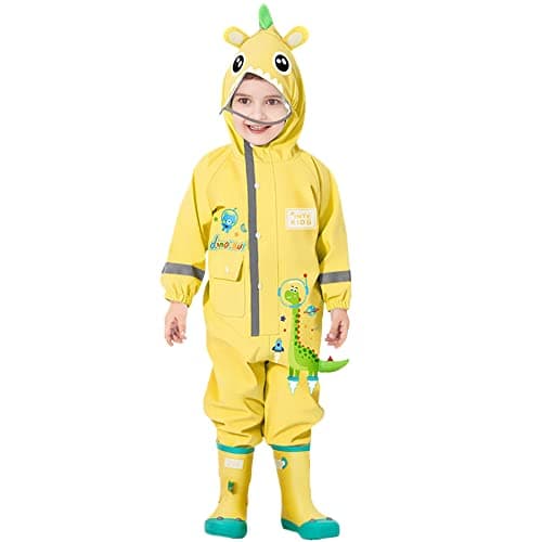 Kids Toddler Boys Girls Rain Suit Waterproof One Piece Coverall L Size 4-5 Years