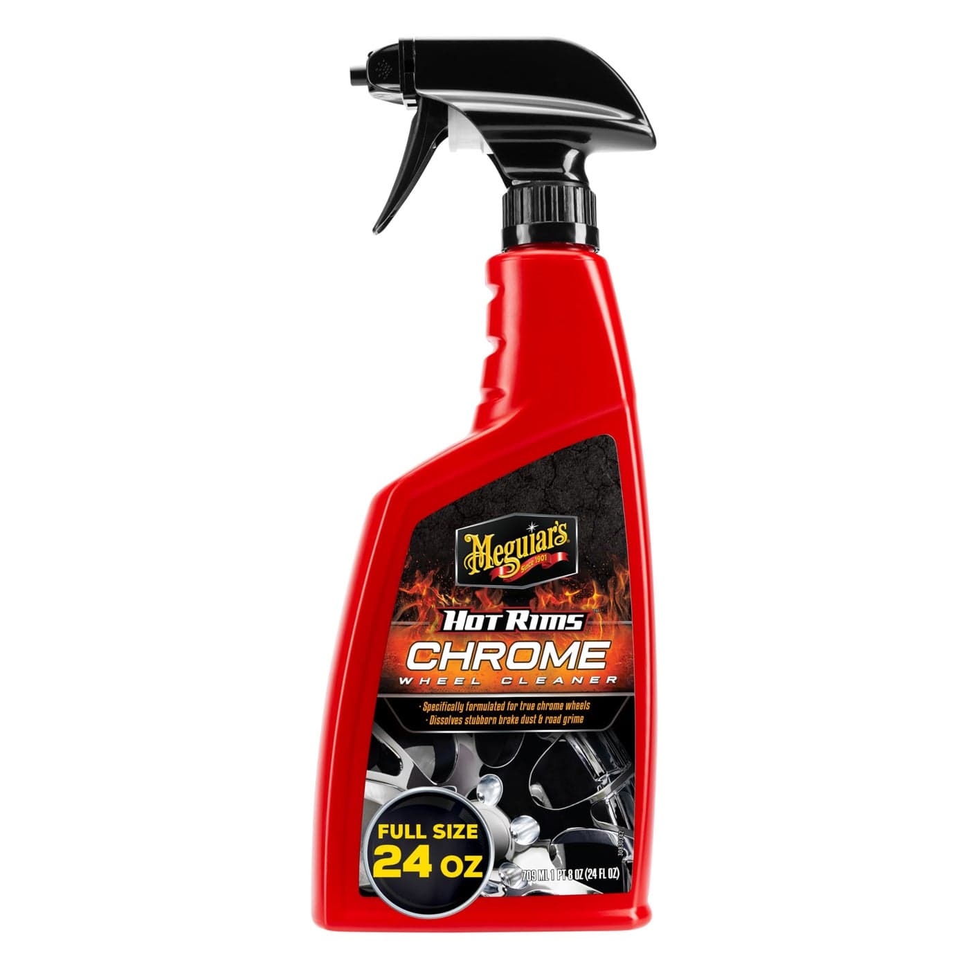 Meguiars Hot Rims Chrome Wheel Cleaner Deep Foaming Rim Cleaner Spray Formulated to Effectively Clean Chrome Wheels for an Impeccable MirrorLike Shine 24 Oz