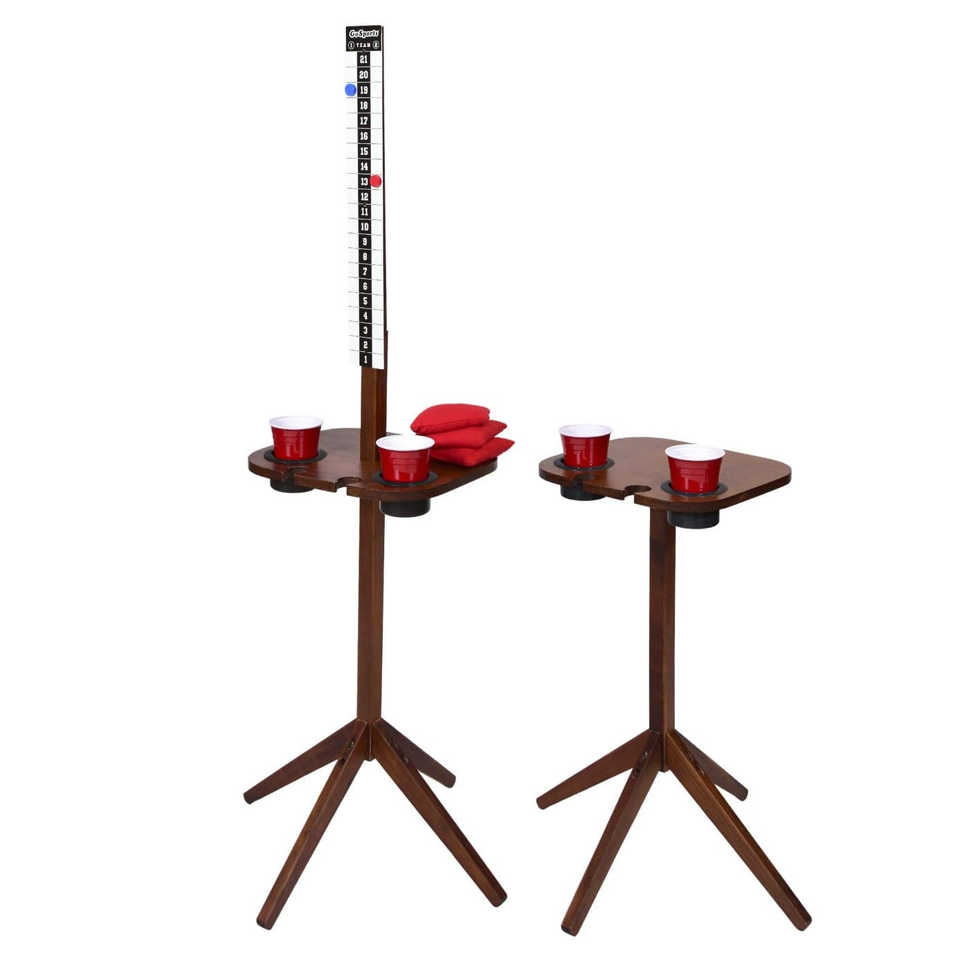 GoSports ScoreCaddy Set of 2 Outdoor Scoreboard Tables with Drink Holders Perfect Score Tracker Accessory for Backyard Cornhole and Yard Games