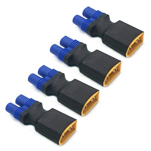 FLY RC 4pcs Male XT60 to Female EC3 Adapter No Wires EC3 Female to XT60 Plug Male Wireless Connector for RC FPV Drone Car Lipo NiMH Battery Charger ESC