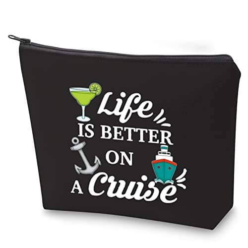 ZJXHPO Cruise Vacation Cosmetic Bag Life Is Better On A Cruise Makeup Bag With Zipper Summer Vacation Travel Case Beach Life Gift (BL Cruise)