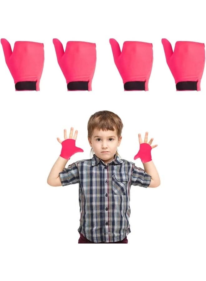 Yxmeiguo 4pcs Thumb Sucking Guard Gloves Kids Anti Thumb Sucking Glove Chewy Compression Thumb Sucking Stop Nail Biting Finger Biting Glove for Kids Thumb Guard for Ages 5-12