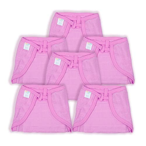 1st Step Washable and 100% Cotton Nappies (Pink, New Born)